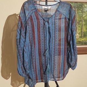 Urban Mangoz sheer boho/ Aztec top C23